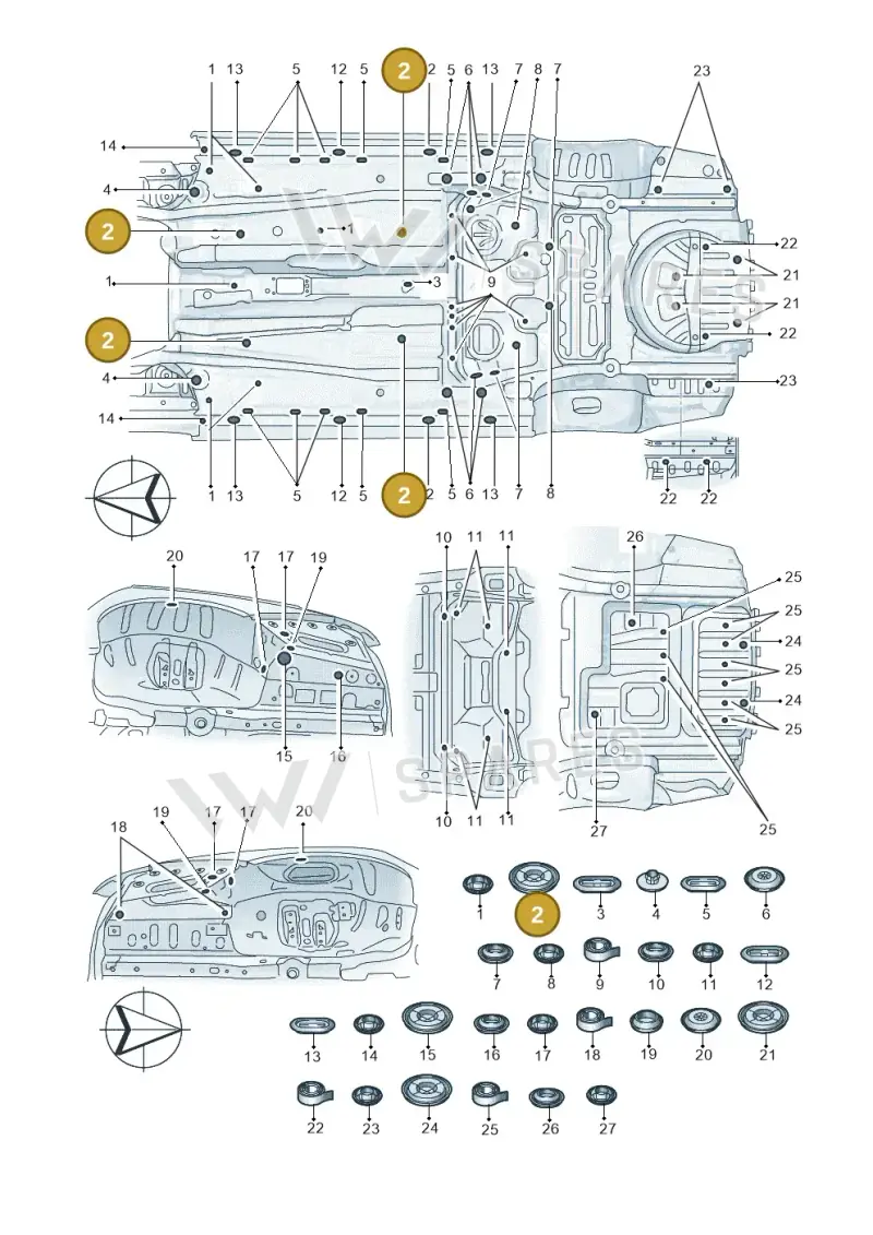 WHT007640 — Volkswagen Passat estate (2023-) diagram 3j0803670, position 2