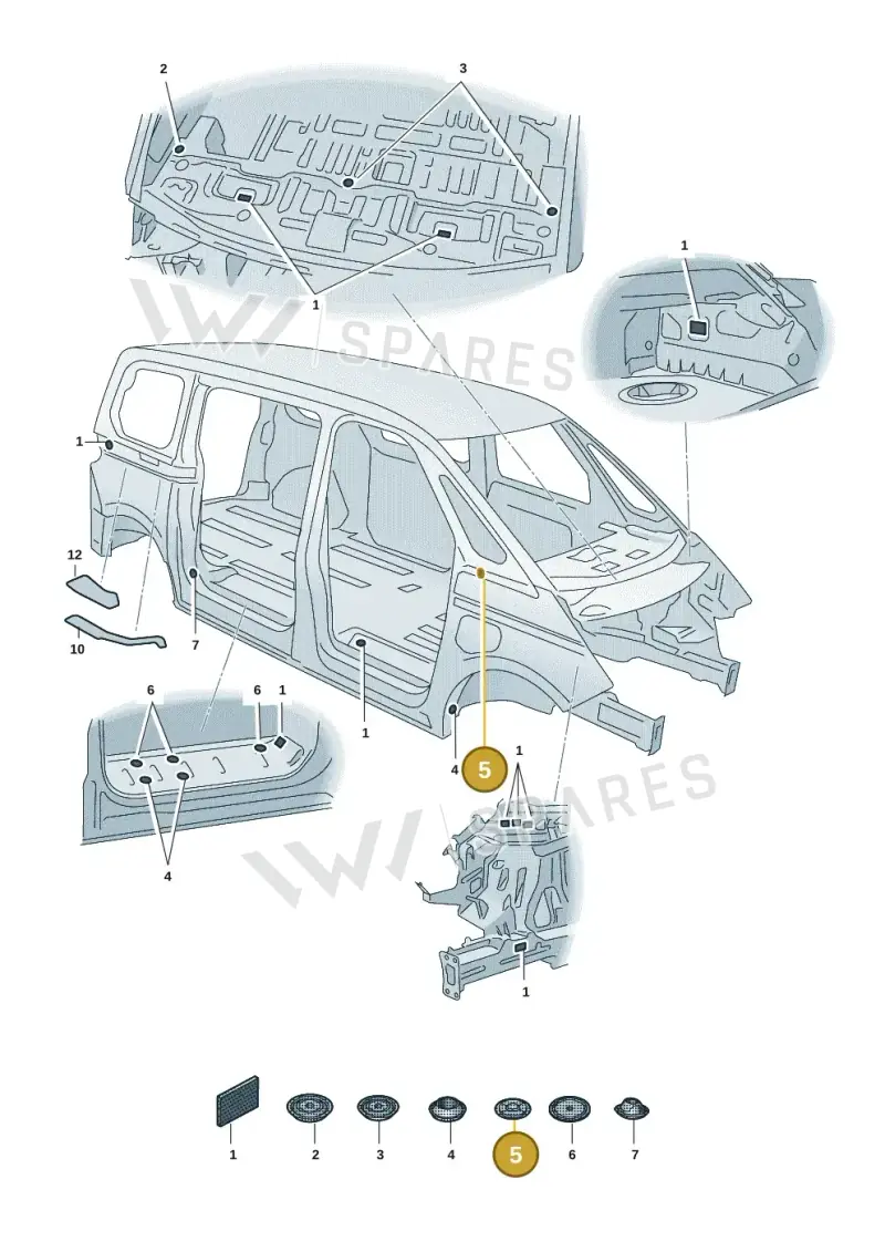 WHT007640 — Volkswagen Multivan (2021-) diagram 7t0803650, position 5