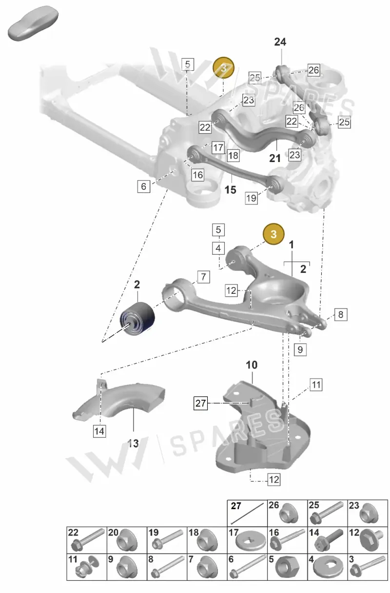 WHT007646 — Porsche Taycan Sport Turismo (2023-2025) diagram p56501055, position 3