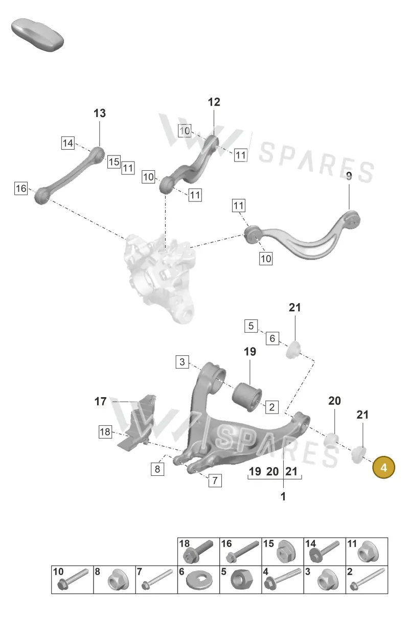WHT007646 — Porsche Panamera (2020-2023) diagram p58501050, position 4