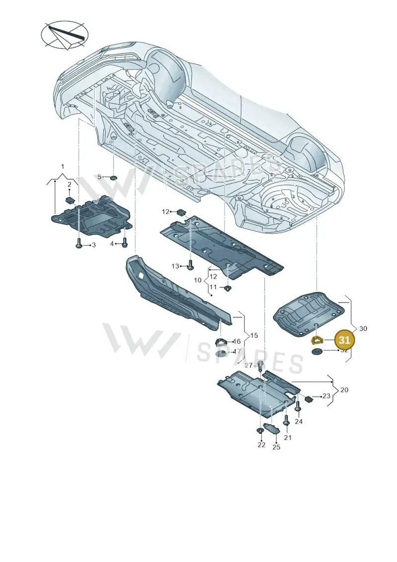 WHT007663 — Volkswagen Arteon (2017-2023) diagram 828825020, position 31