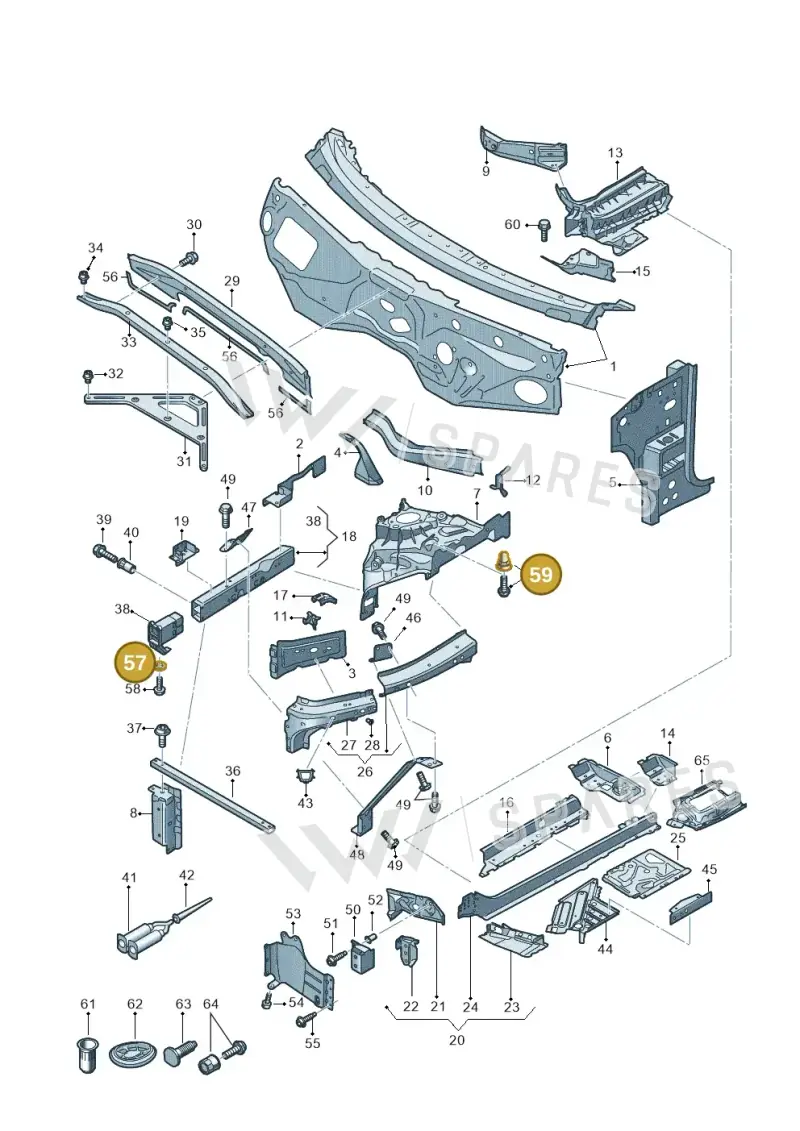 WHT007690 — Audi Q7 (2015-2025) diagram 859805000, position 57+59