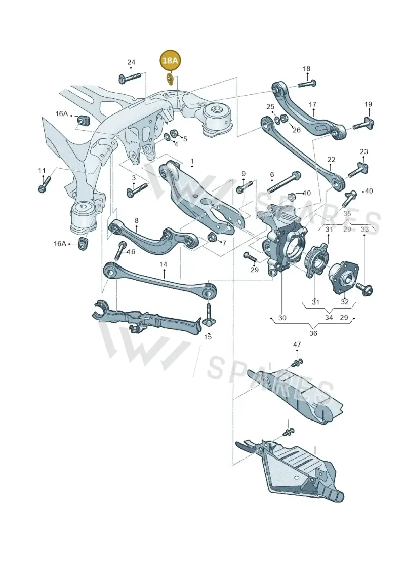 WHT007726 — Audi A8 (2017-2025) diagram 838505200, position 18A