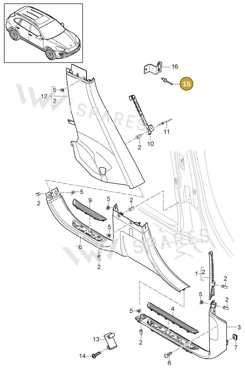 WHT007743 — Porsche Cayenne (2010-2018) diagram p37807025, position 15