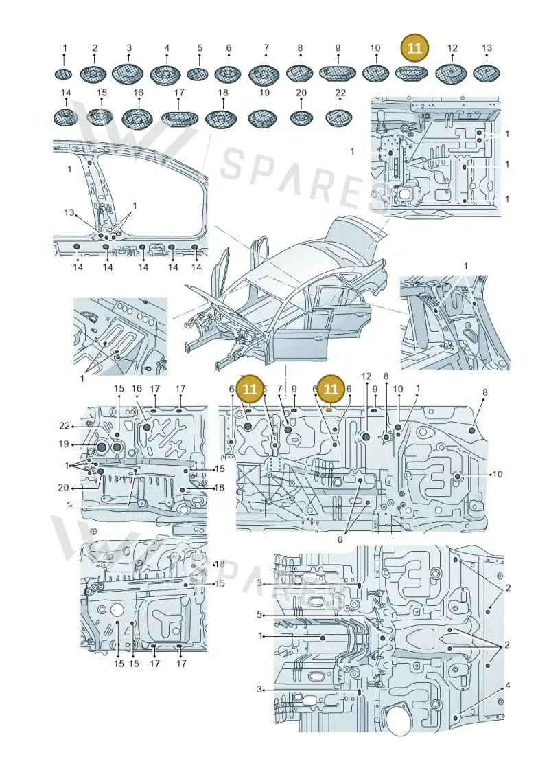 WHT007746 — Audi A8 (2017-2025) diagram 838803340, position 11