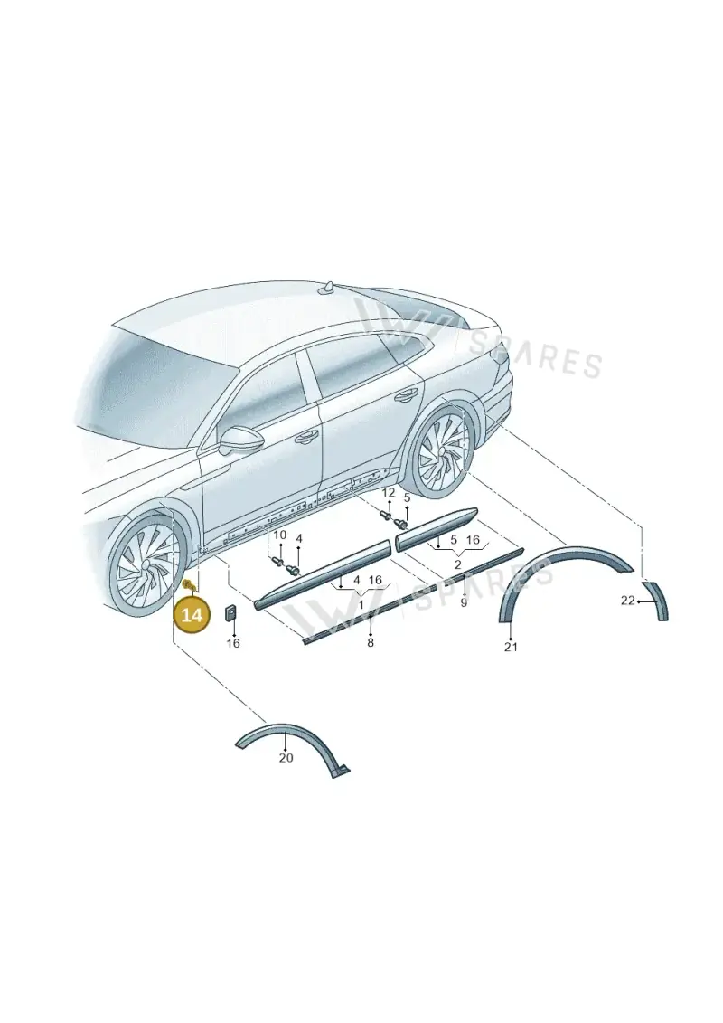 WHT007768 — Volkswagen CC Fastback (2018-) diagram 826853030, position 14
