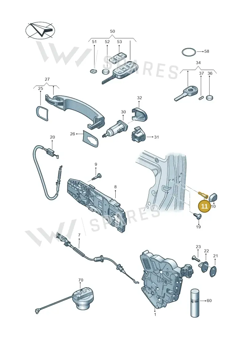 WHT007788 — Volkswagen Caddy (2015-2020) diagram 866837000, position 11