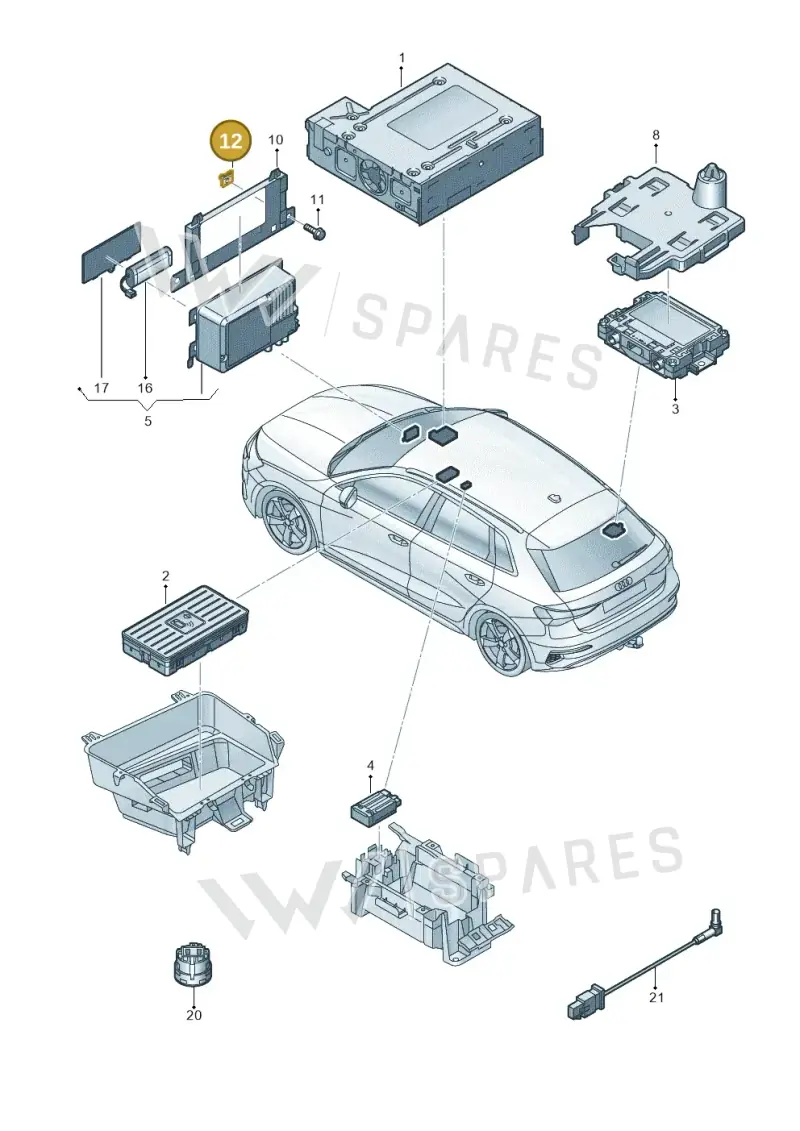 WHT007797 — Audi A3 Sportback (2019-2025) diagram 596035550, position 12