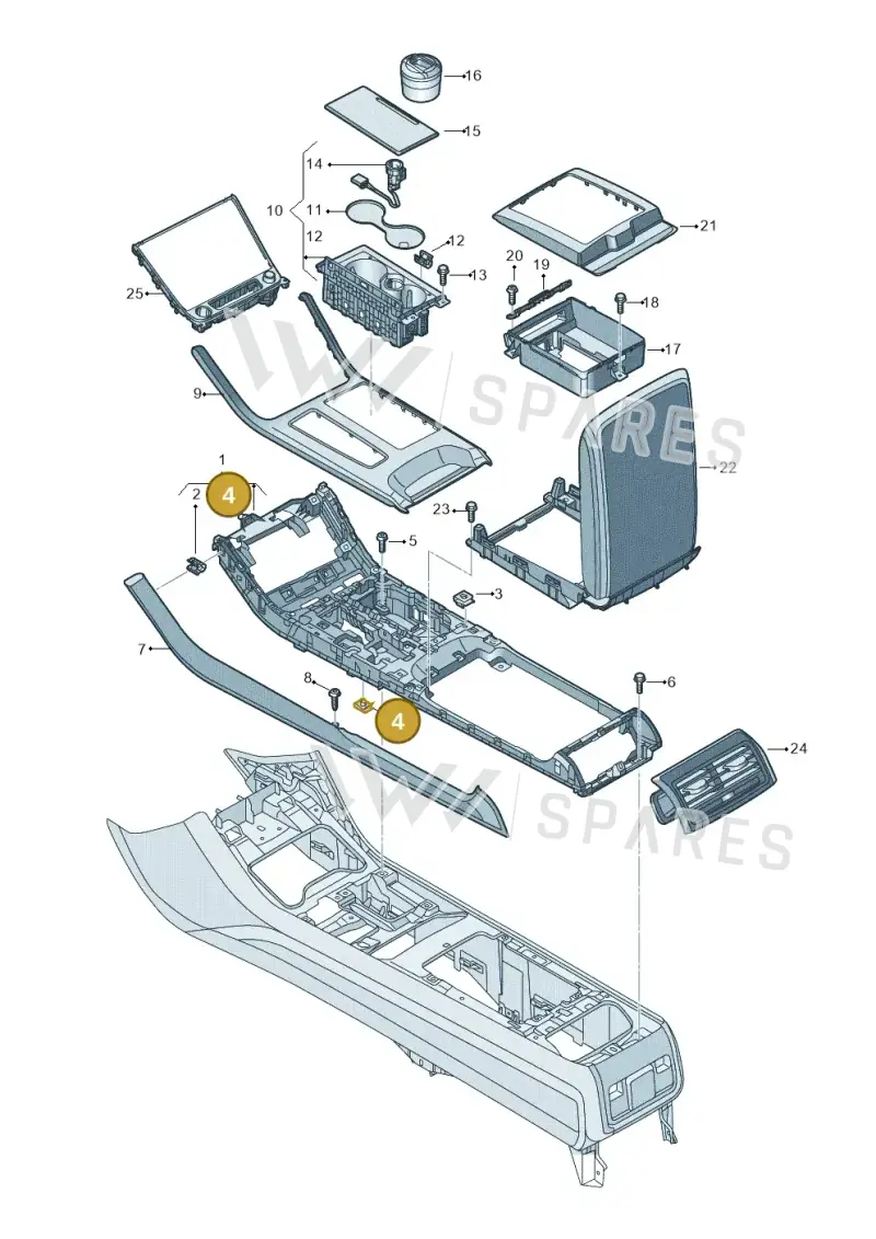 WHT007799 — Audi A8 (2017-2025) diagram 838863520, position 4