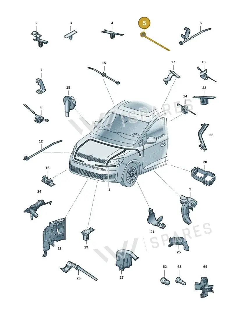 WHT007803 — Volkswagen Caddy Maxi Kombi (2020-2024) diagram 2ka971081, position 5