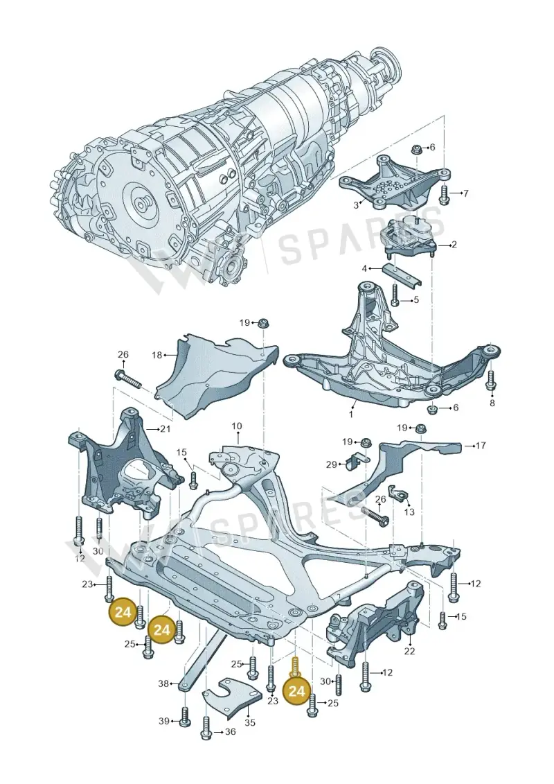 WHT007825 — Audi A5 Cabriolet (2016-2025) diagram 848399900, position 24