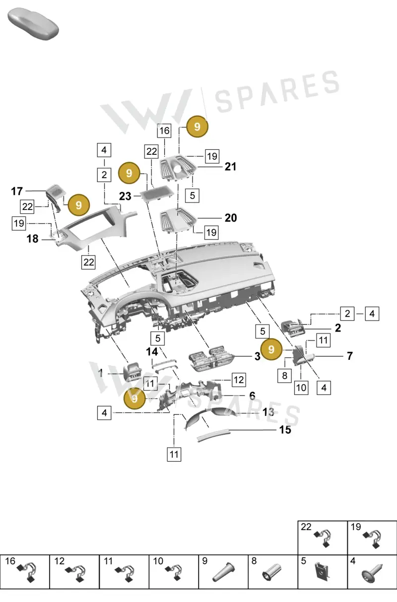 WHT007831A — Porsche Macan (2024-2024) diagram p61809050, position 9