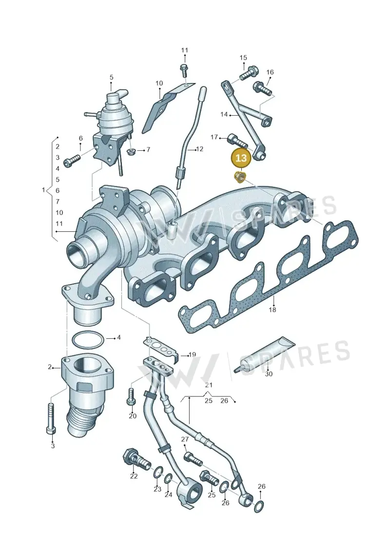 WHT007845 — Volkswagen Amarok twin cab (2012-2016) diagram 683145600, position 13