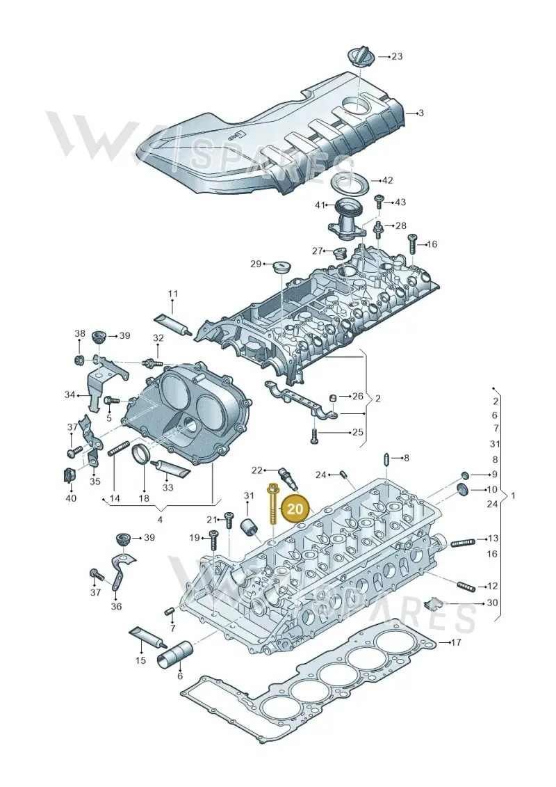 WHT007848D — Audi RS Q3 Sportback (2019-2024) diagram 898103300, position 20