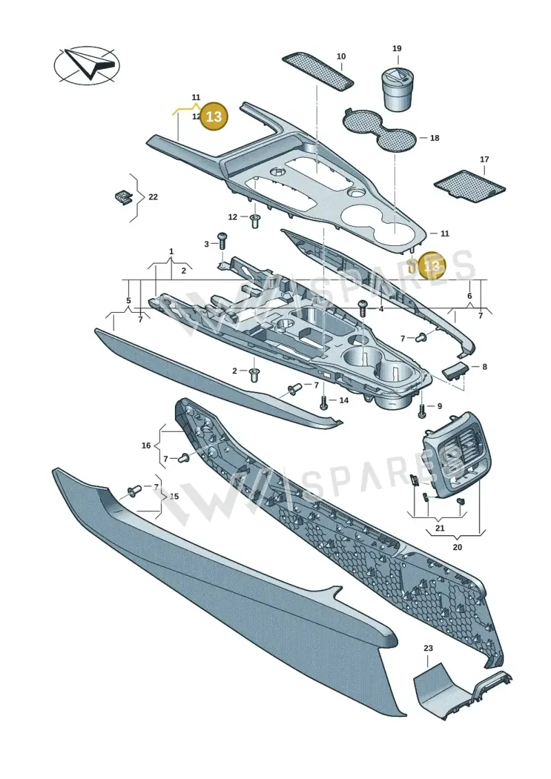 WHT007849 — Audi RS e-tron GT (2020-2025) diagram 4j1863510, position 13