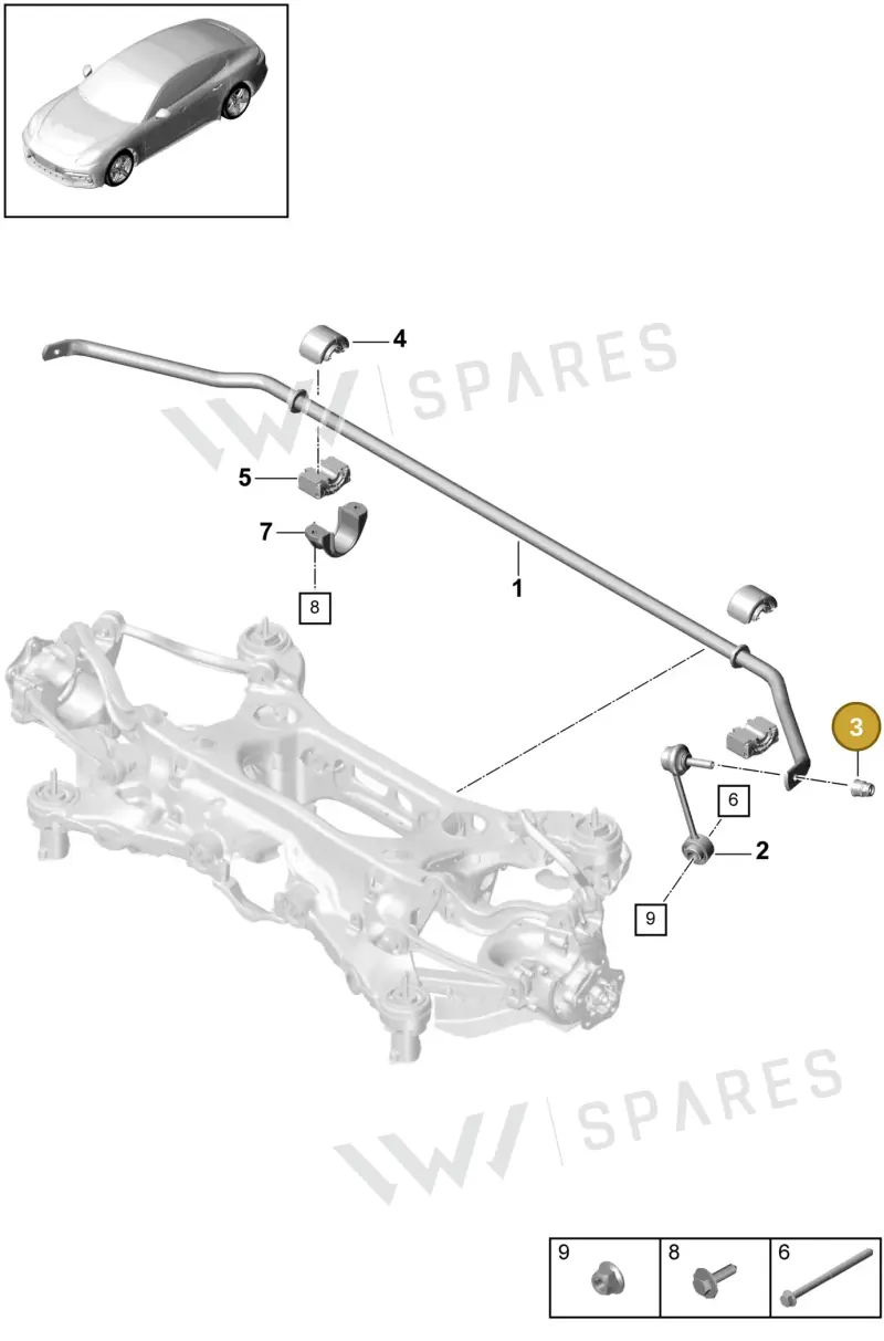 WHT007957 — Porsche Panamera 4 Hybrid (2016-2020) diagram p49502030, position 3