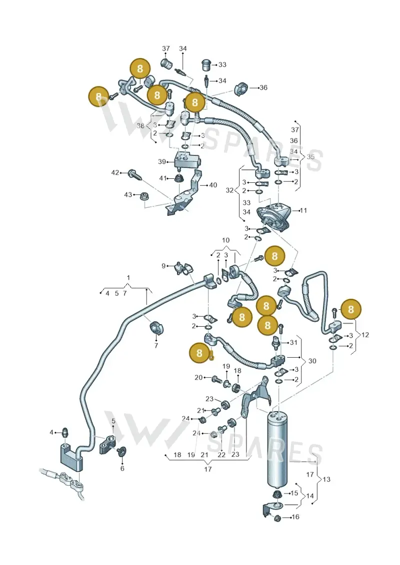 WHT008030 — Audi A8 (2017-2025) diagram 838260050, position 8