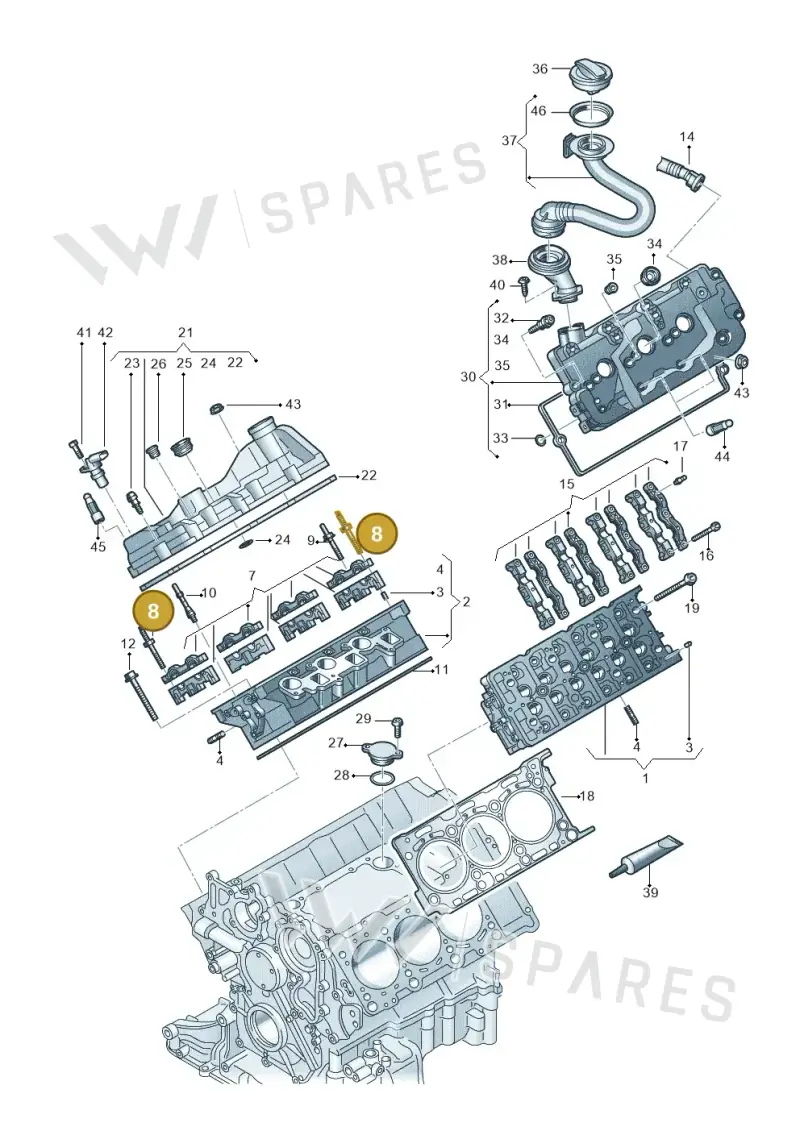 WHT008070 — Volkswagen Touareg (2017-2023) diagram 439103061, position 8
