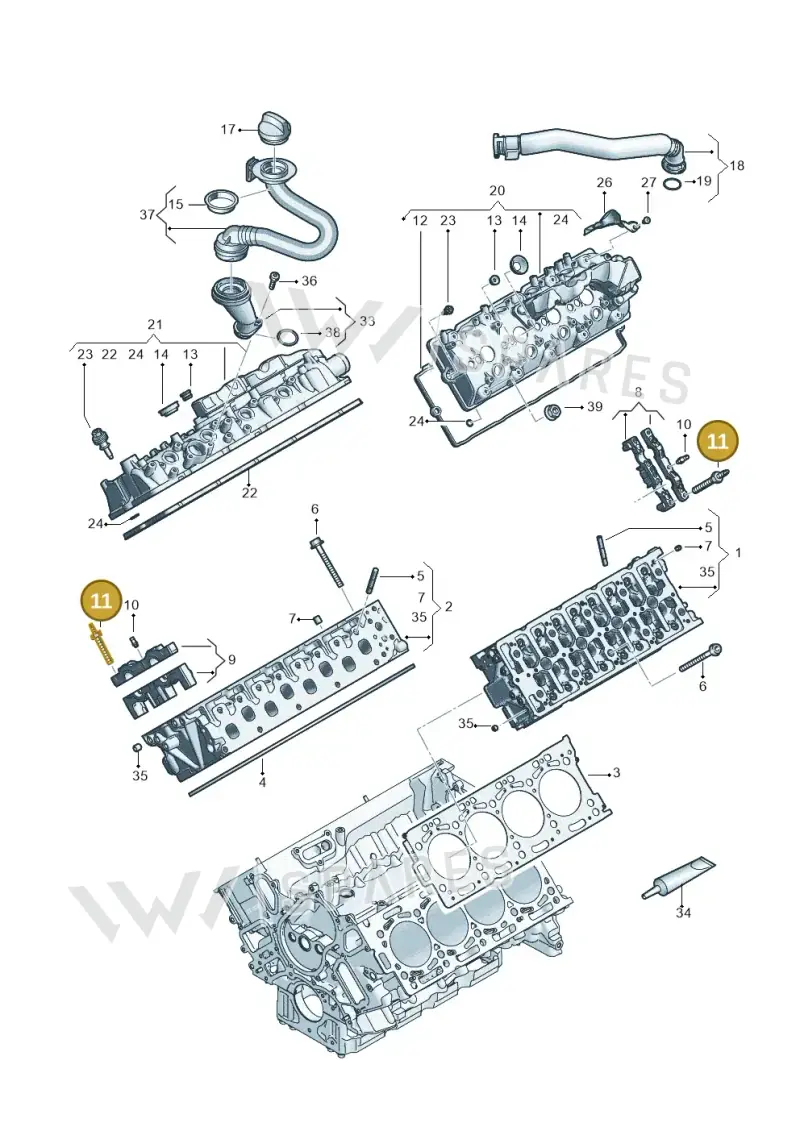 WHT008070 — Volkswagen Touareg (2017-2023) diagram 439103070, position 11