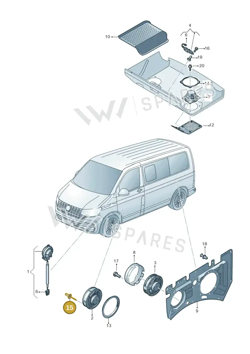 WHT008212 — Volkswagen Caravelle (2019-2024) diagram 7ep035035, position 15