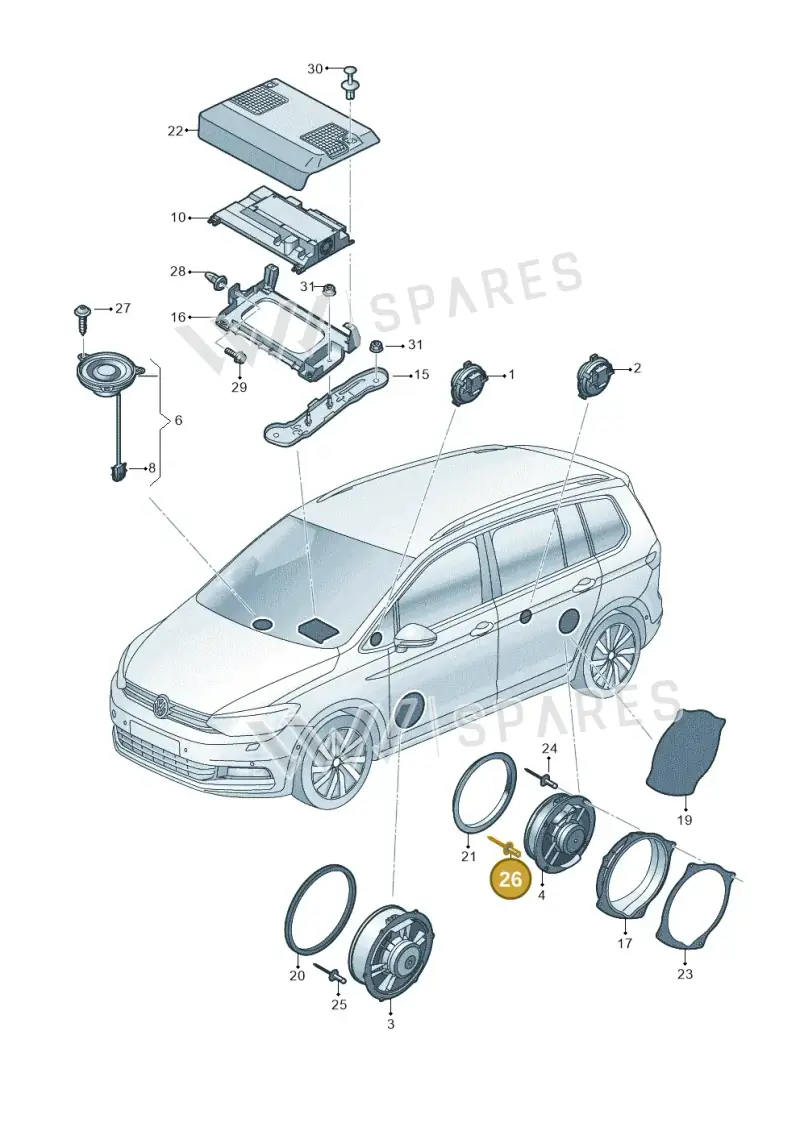 WHT008212 — Volkswagen Touran (2015-2025) diagram 869035350, position 24+26