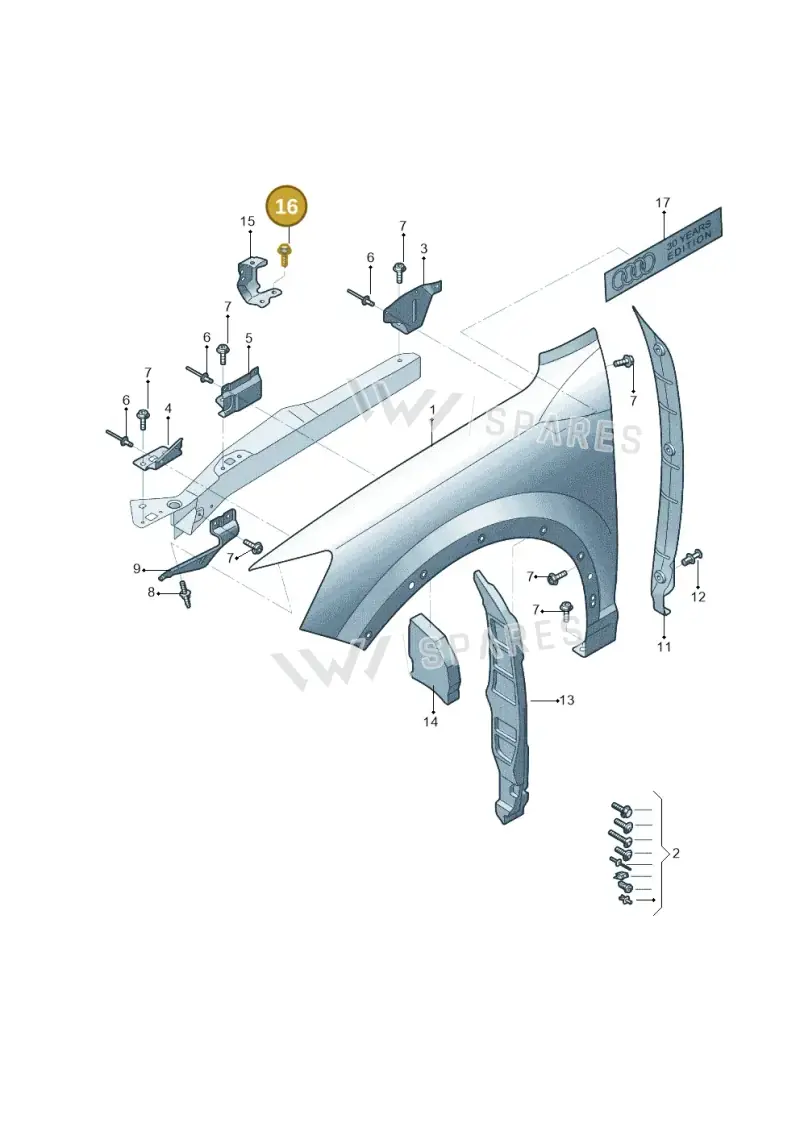 WHT008301 — Audi Q2 1.4 (2018-) diagram 582821000, position 16