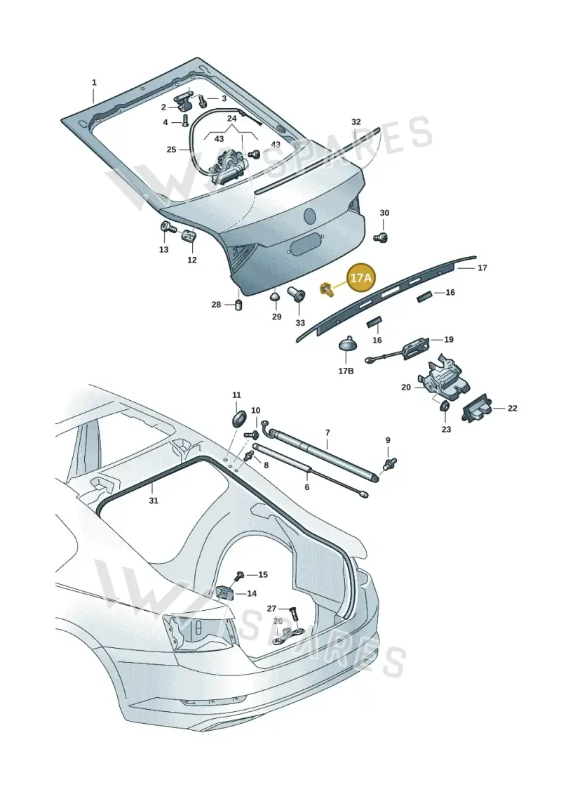 WHT008301 — Skoda Superb Combi (2015-2024) diagram 851827015, position 17A