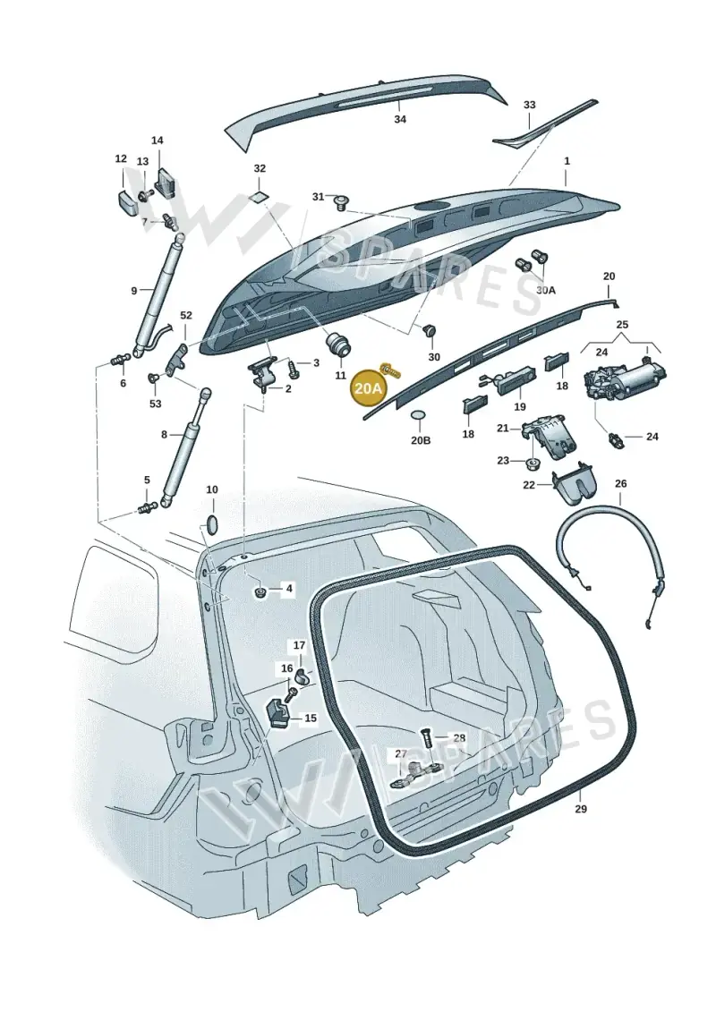WHT008301 — Skoda Superb Combi (2015-2024) diagram 851827035, position 20A