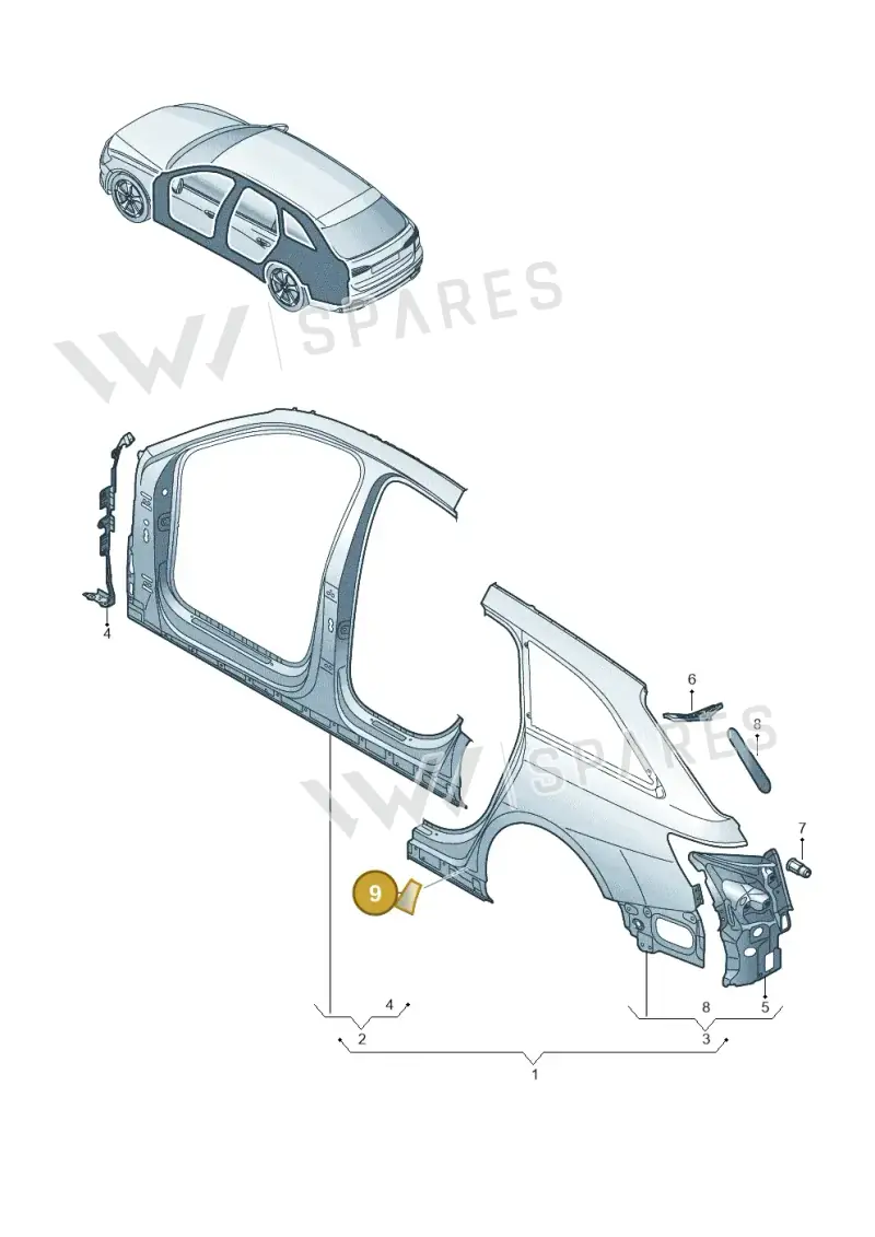 WHT008428 — Audi A6 (2018-2025) diagram 430809060, position 9