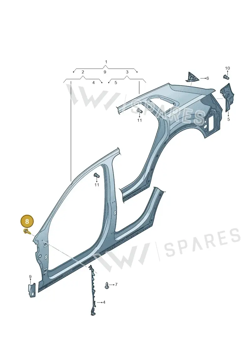 WHT008428 — Audi RS Q3 Sportback (2019-2024) diagram 597809050, position 8
