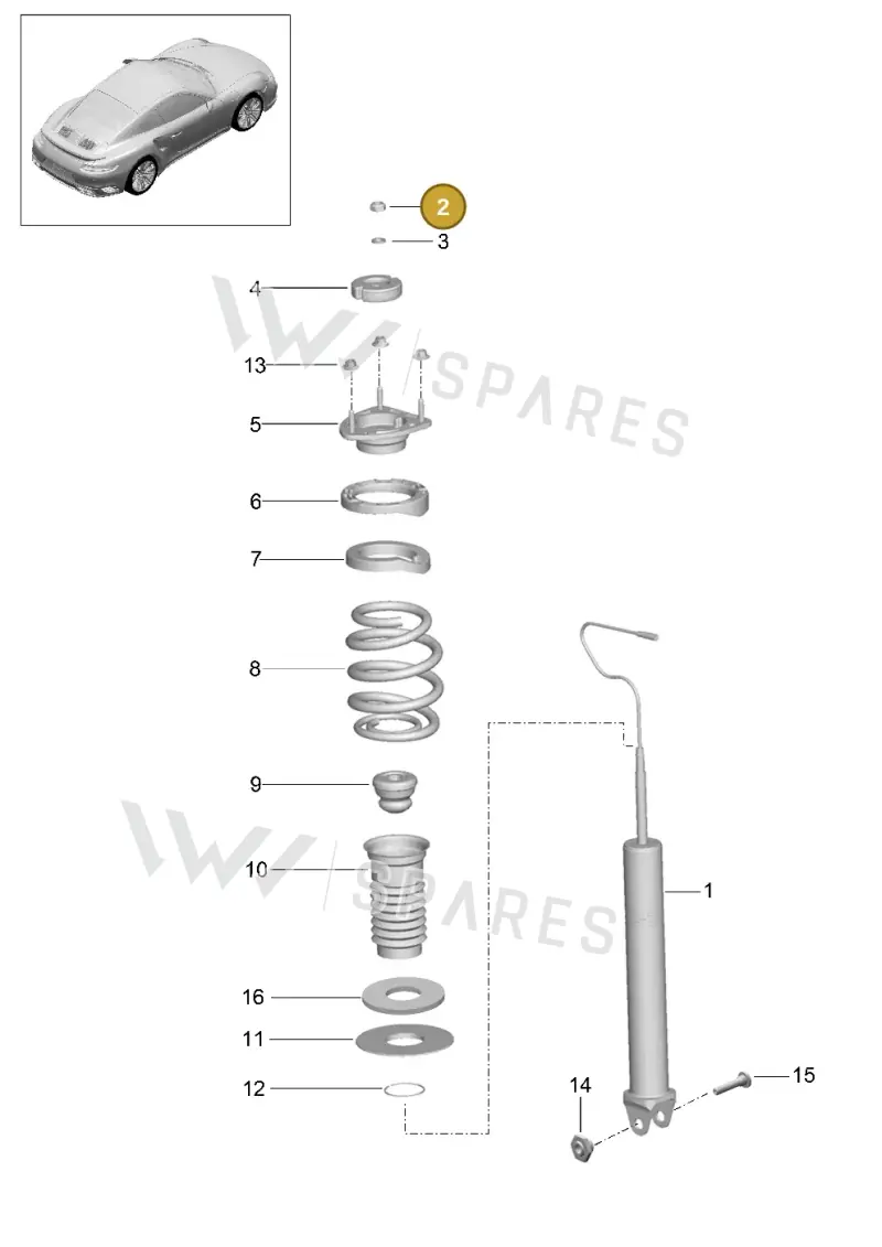 WHT008558 — Porsche GT2 RS Clubsport (2013-2020) diagram p42502002, position 2
