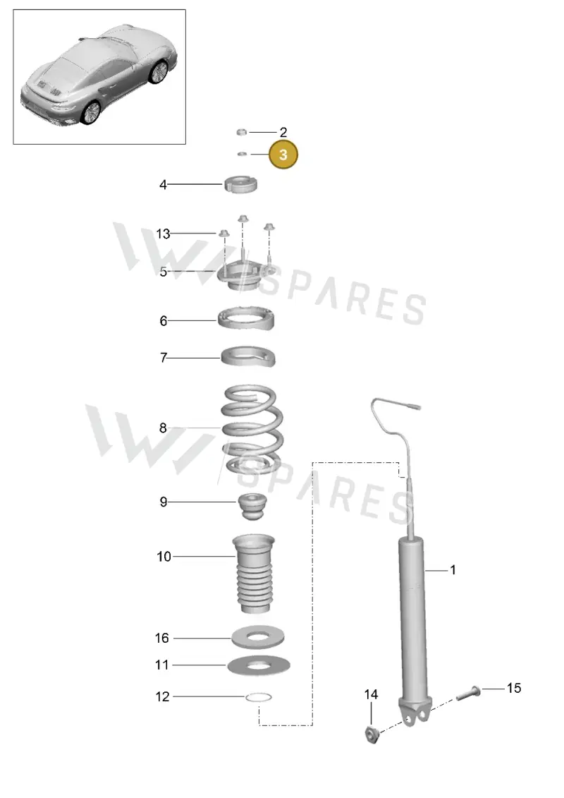 WHT008575 — Porsche GT2 RS Clubsport (2013-2020) diagram p42502002, position 3
