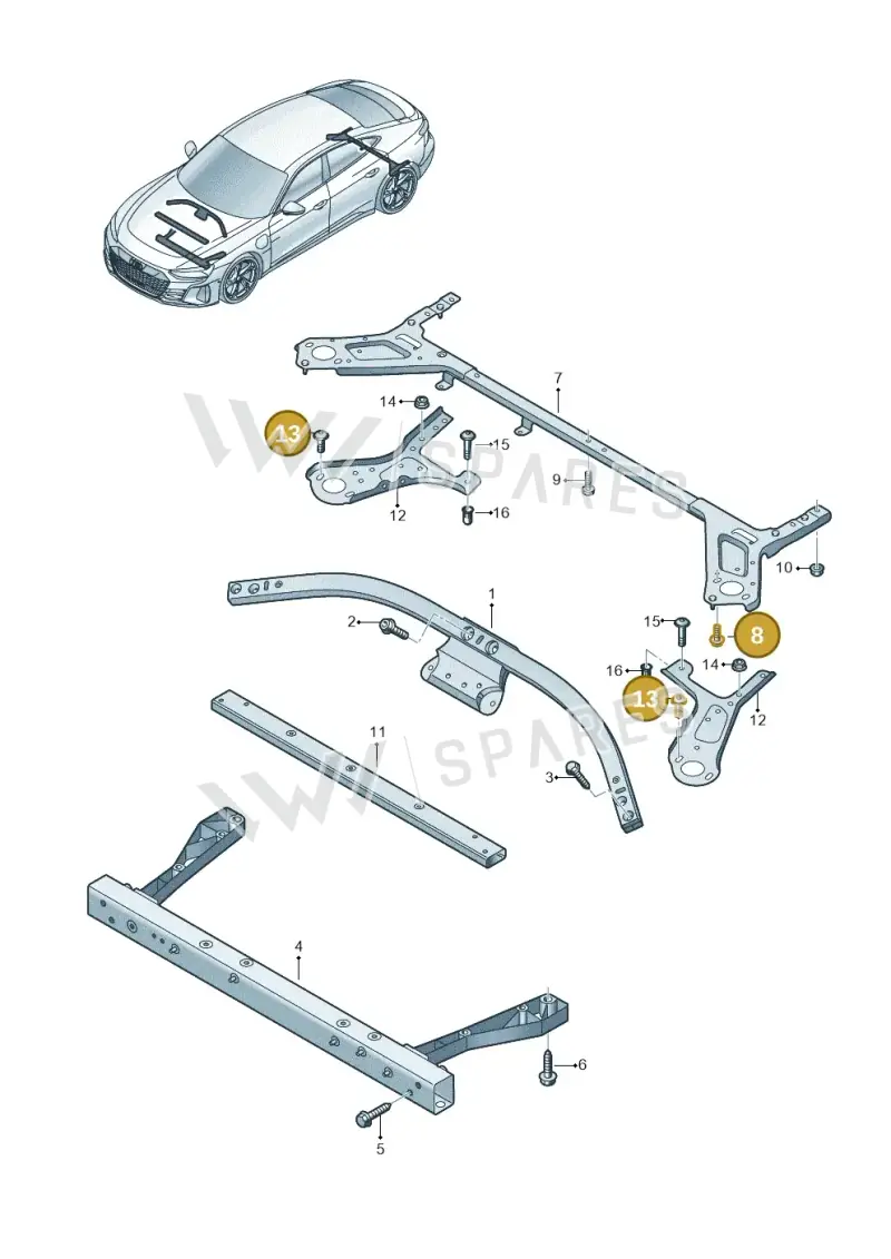 WHT008584 — Audi RS e-tron GT (2020-2025) diagram 4j1803001, position 8+13