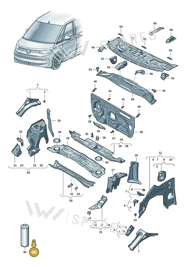 WHT008612 — Volkswagen Multivan (2021-) diagram 7t0805200, position 46