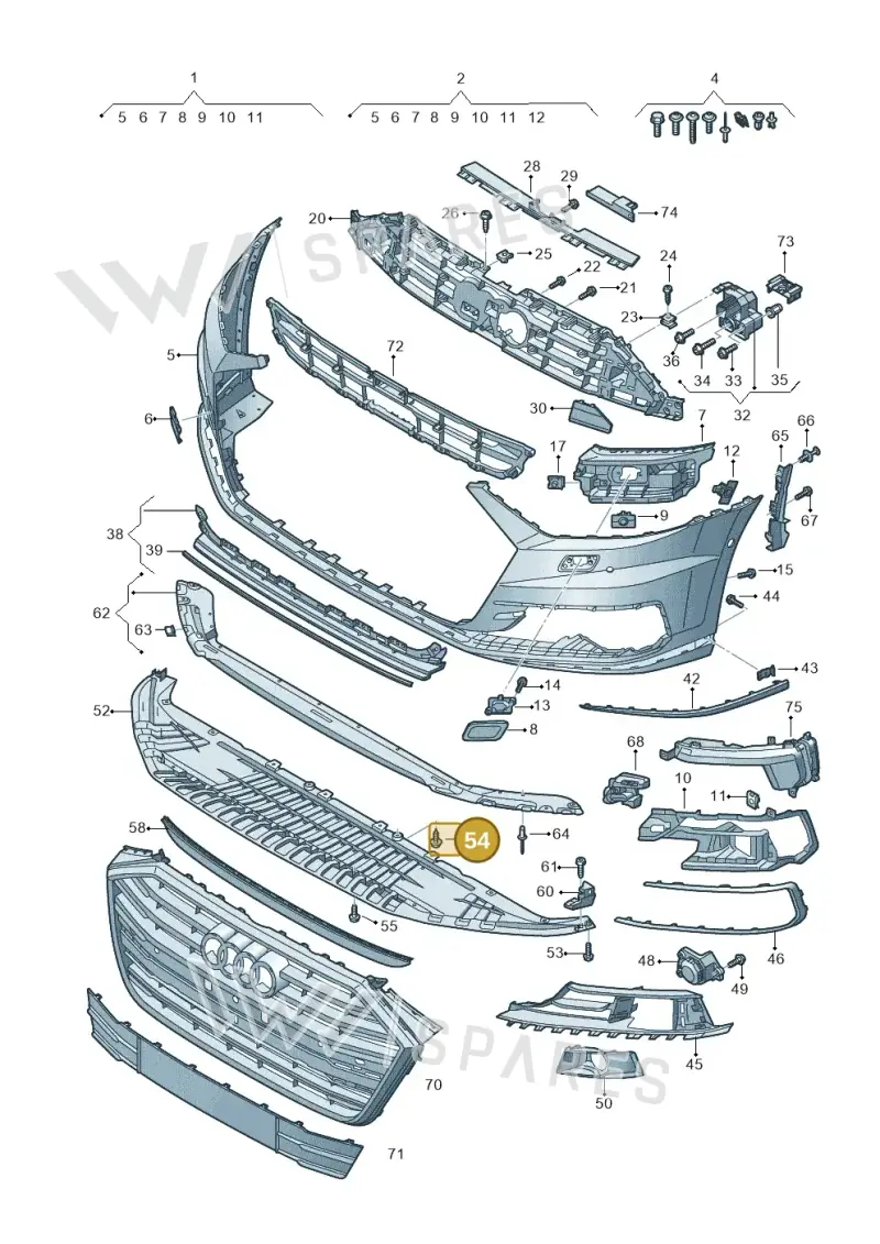 WHT008613 — Audi A8 (2017-2025) diagram 838807015, position 54