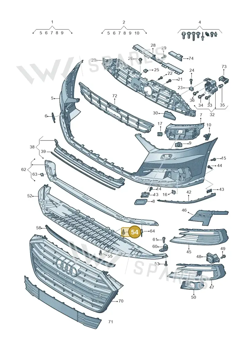 WHT008613 — Audi A8 (2017-2025) diagram 838807100, position 54