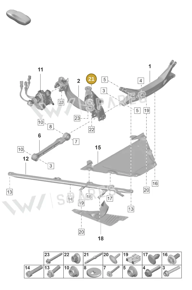 WHT008655 — Porsche 911 (2021-2022) diagram p59501000, position 21