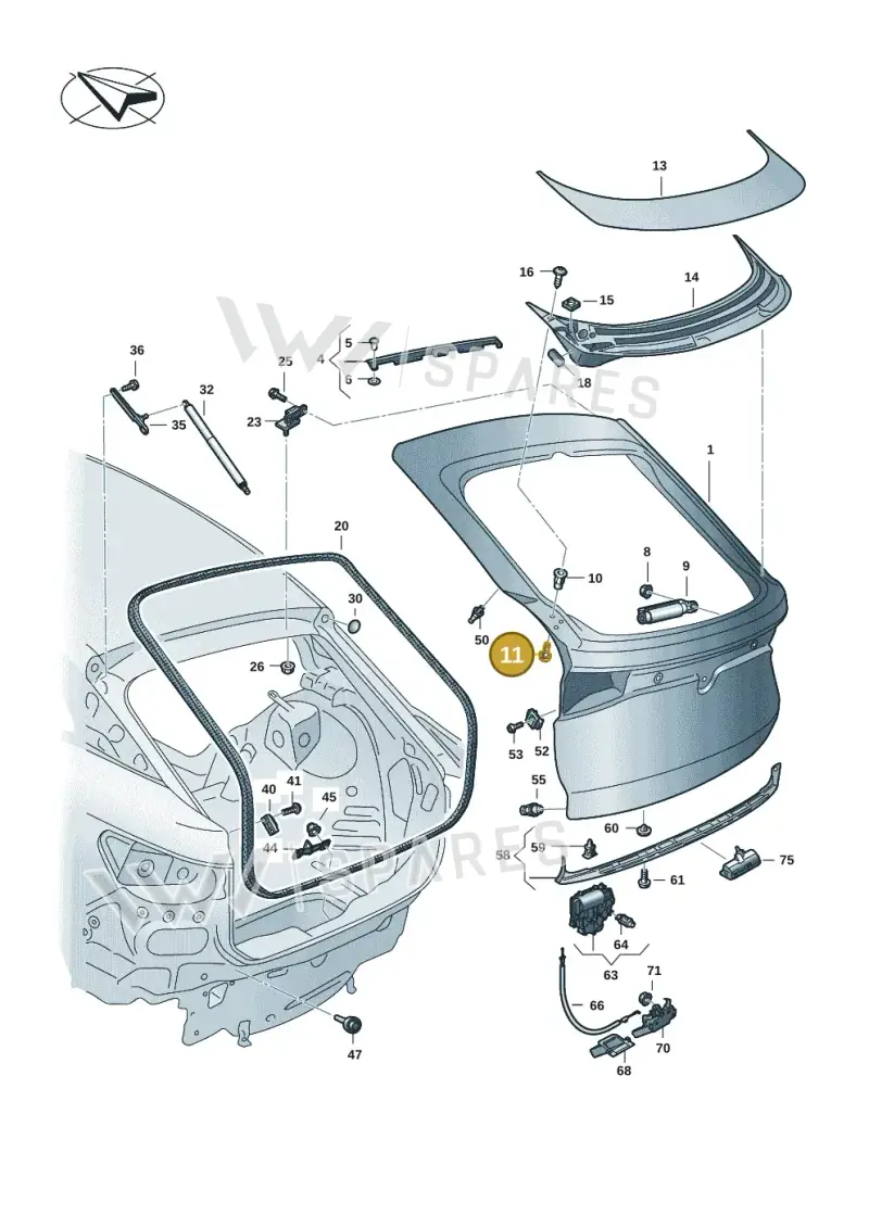 WHT008715 — Volkswagen ID.4 Pro (2020-2023) diagram 11a827100, position 11