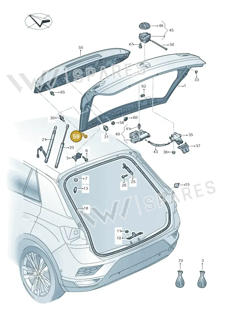 WHT008715 — Volkswagen T-Roc BlueMotion (2017-2024) diagram 813827000, position 59