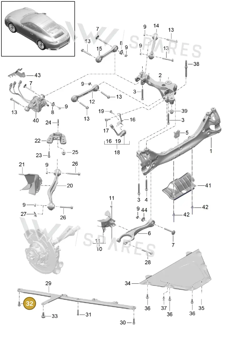 WHT008740 — Porsche 911 (2016-2019) diagram p47501001, position 32