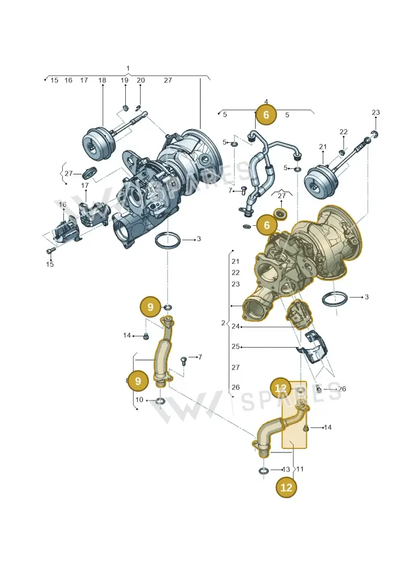 WHT008755 — Audi RS6 Avant (2019-2025) diagram 819145300, position 6+9+12