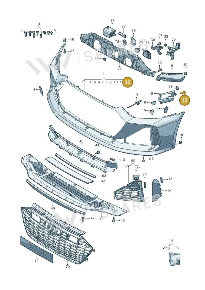 WHT008774 — Audi RS6 Avant (2019-2025) diagram 537807200, position 12
