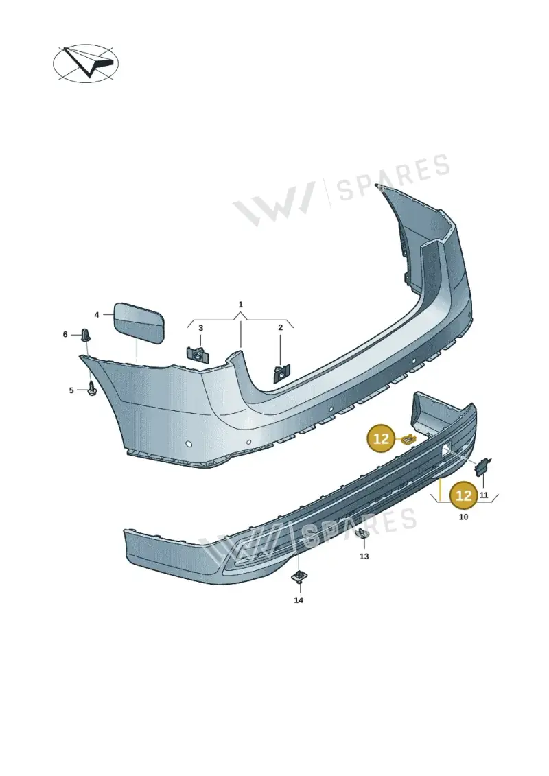 WHT008843 — Volkswagen ID.7 Limousine Pro (2023-) diagram 14b807060, position 12