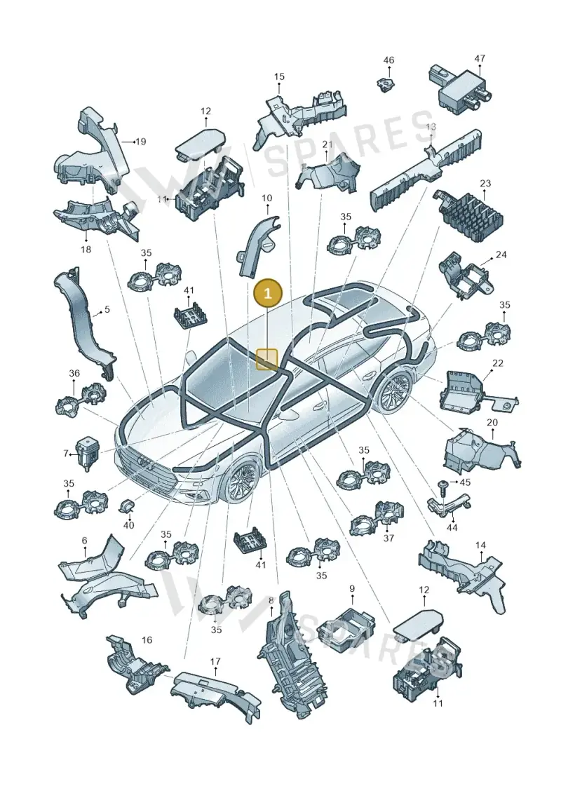 WHT008851 — Audi A7 Sportback (2018-2025) diagram 435971800, position 1