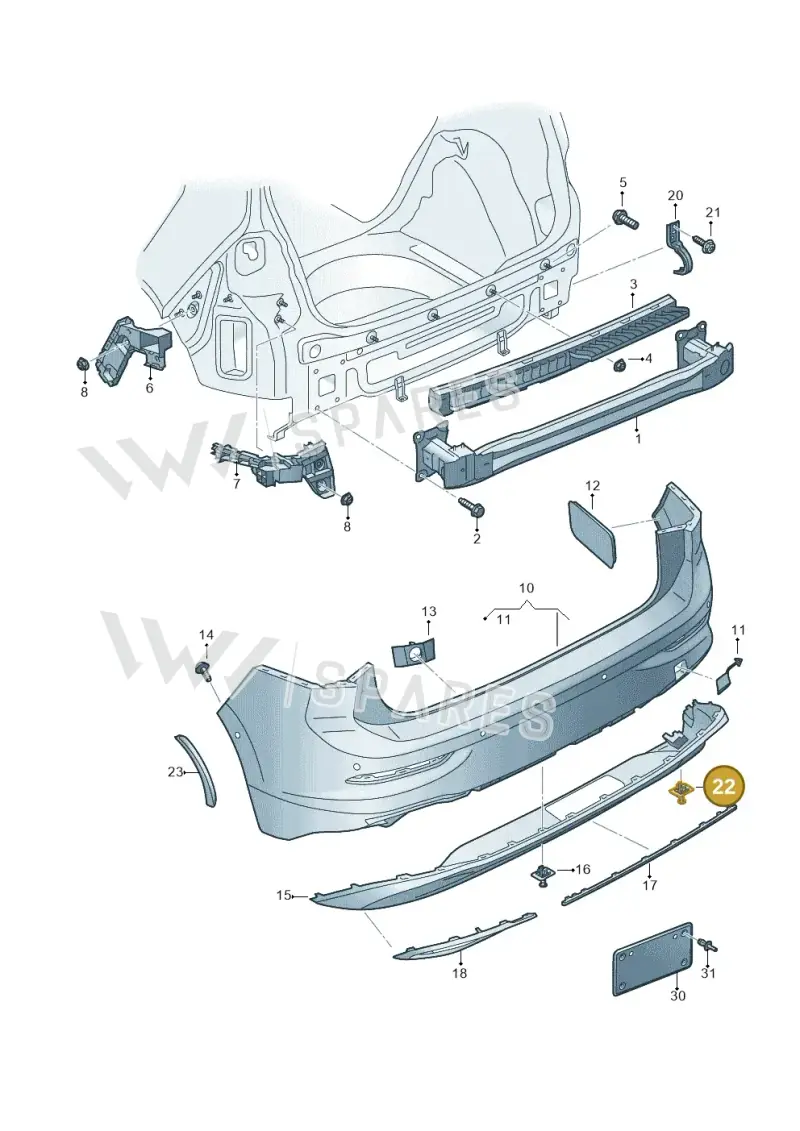 WHT009007 — Volkswagen Golf 2.0 BlueMotion (2019-2024) diagram 5h0807500, position 22