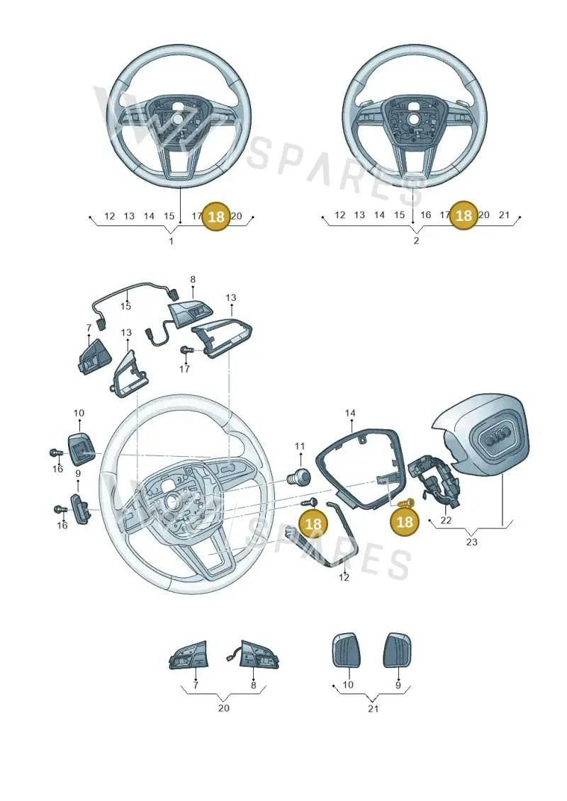 WHT009102 — Audi RS6 Avant (2019-2025) diagram 435419100, position 18