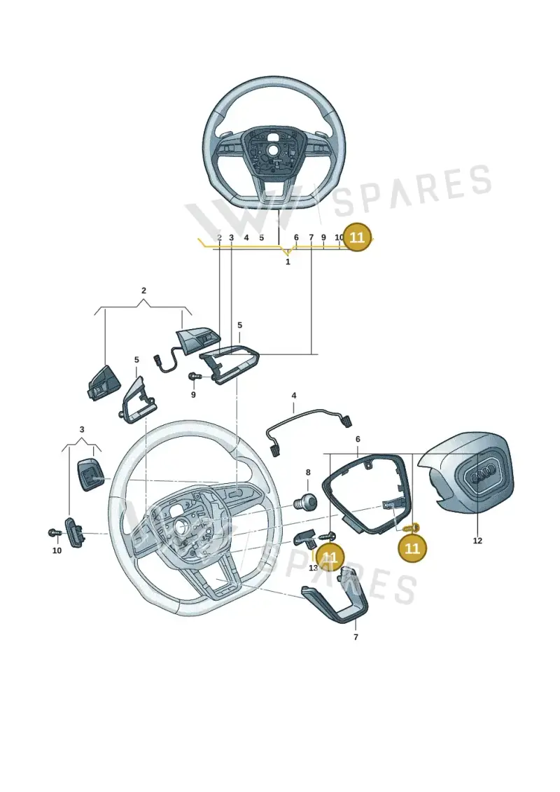WHT009102 — Audi RS e-tron GT (2020-2025) diagram 4j1419100, position 11
