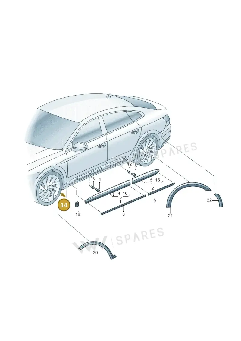 WHT009137 — Volkswagen CC Fastback (2018-) diagram 826853030, position 14
