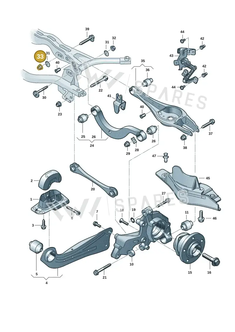 WHT009208 — Volkswagen Tiguan 2.0 (2023-) diagram 3j0505100, position 33