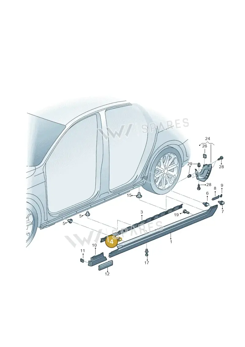 WHT009252 — Volkswagen Passat saloon (2014-2024) diagram 793853300, position 4